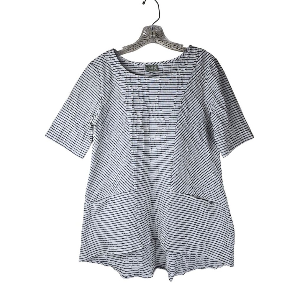 Niche Nilgun Derman Striped Friday‎ Tunic Top XS White & Black